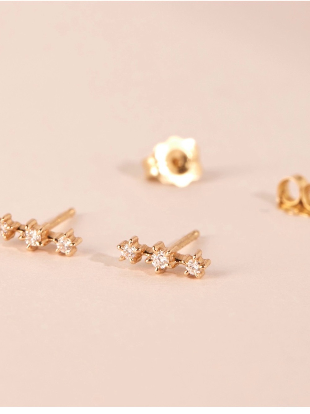 Two Catbird Diamond Snippet Studs